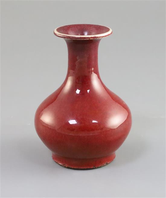 A Chinese sang de boeuf bottle vase, 18th century, H. 12.2cm